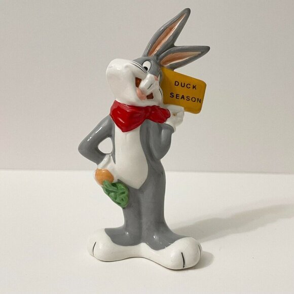 1993 Warner Bros Bugs Bunny and Elmer Fudd Duck Season Salt Pepper Shakers Flaws - Picture 3 of 16